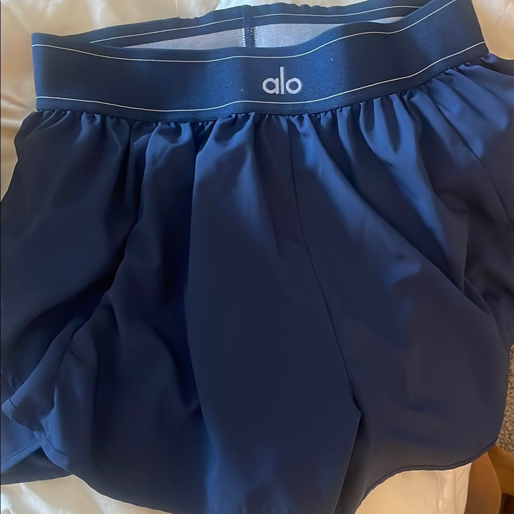 ALO Yoga Navy Blue match point shorts